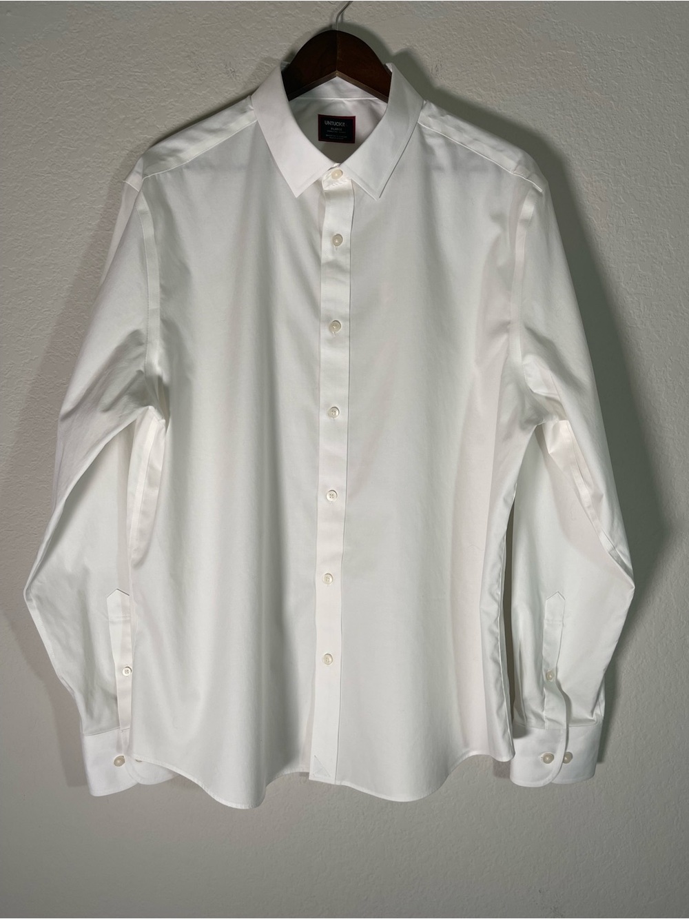 UnTuckit Men’s Wrinkle Free Slim Fit Button Down Long Sleeve Shirt Size XL White